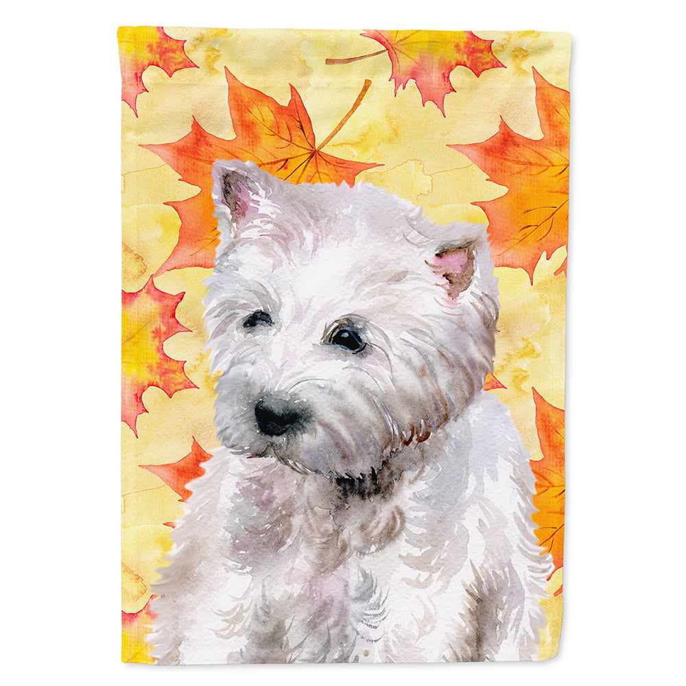 BB9962CHF Westie Fall Flag - Canvas House Size