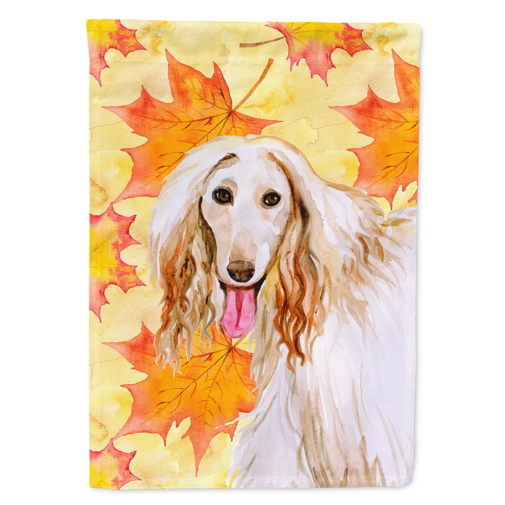 BB9963CHF Afghan Hound Fall Flag - Canvas House Size