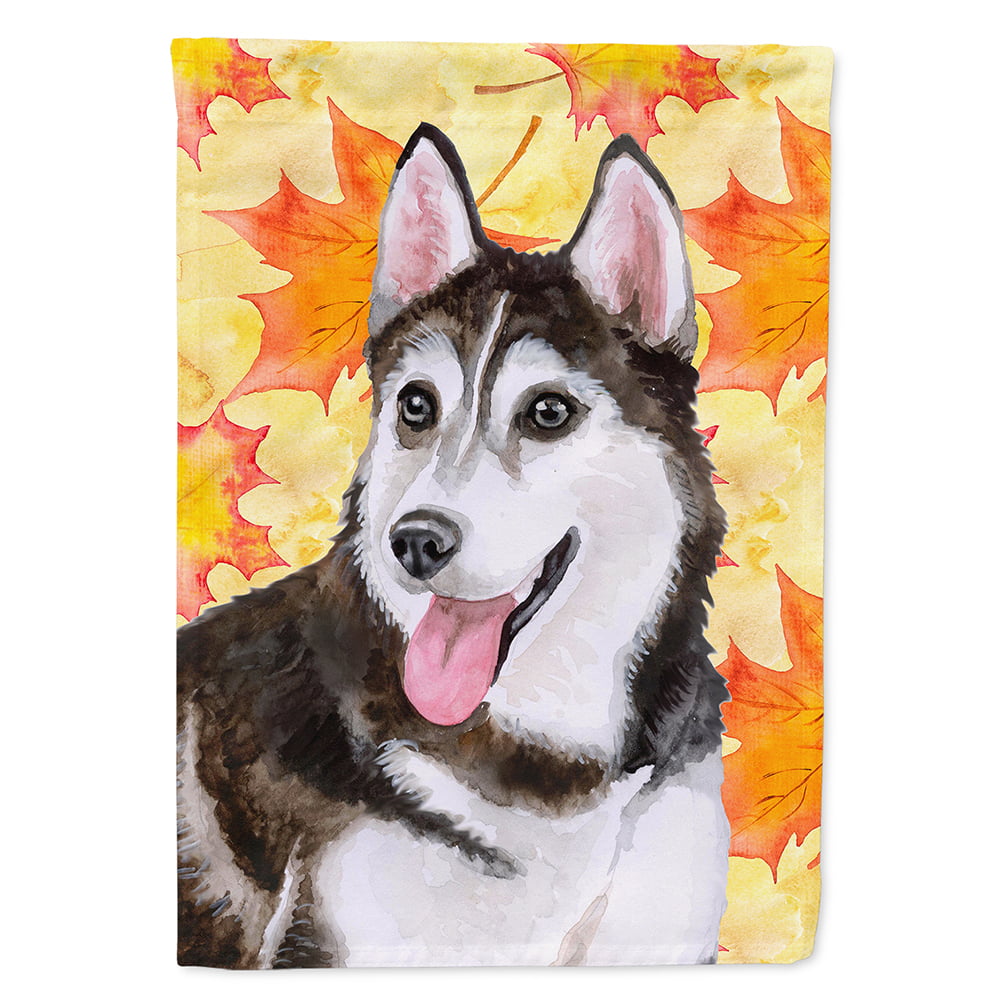 Siberian Husky No.2 Fall Flag - Canvas House Size