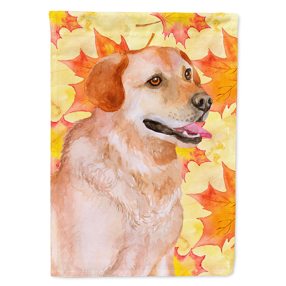 BB9975CHF Labrador Retriever Fall Flag - Canvas House Size