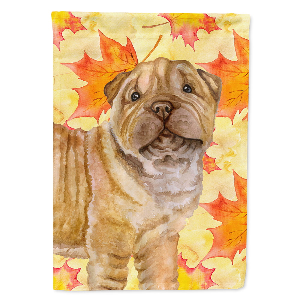 Shar Pei Puppy Fall Flag - Canvas House Size