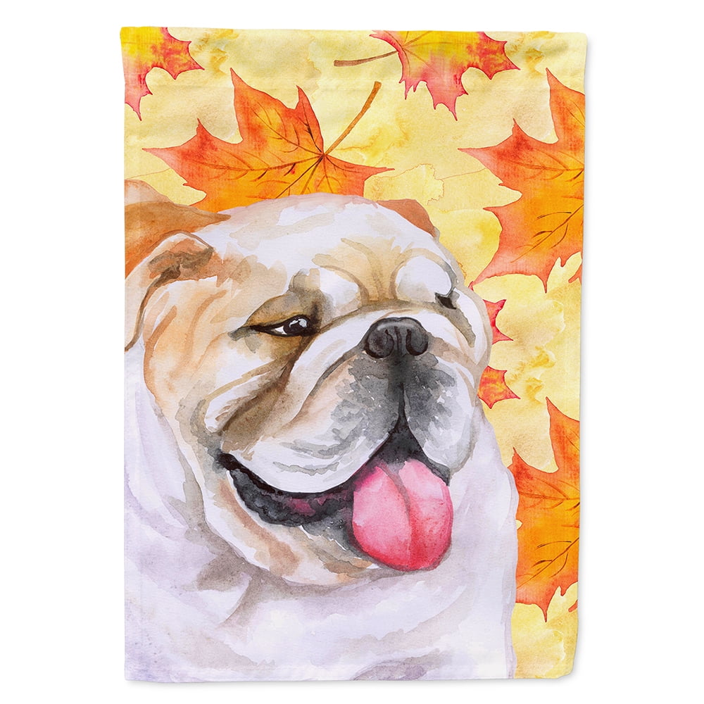 English Bulldog Fall Flag - Garden Size