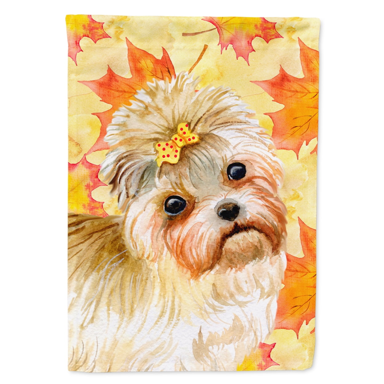 BB9929GF Morkie Fall Flag - Garden Size
