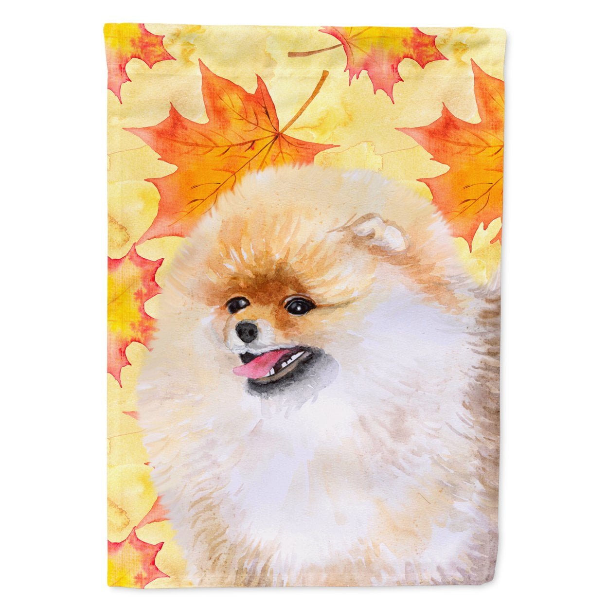 BB9943GF Pomeranian Fall Flag - Garden Size