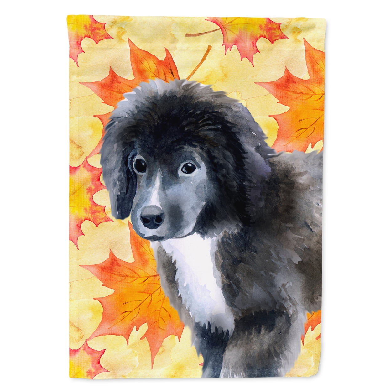 Newfoundland Puppy Fall Flag - Garden Size