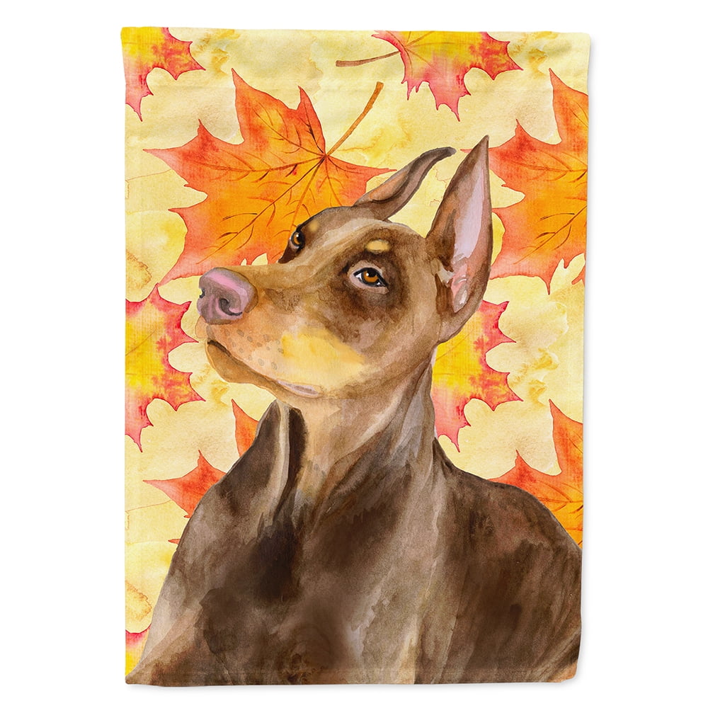 Doberman Pinscher Fall Flag - Garden Size