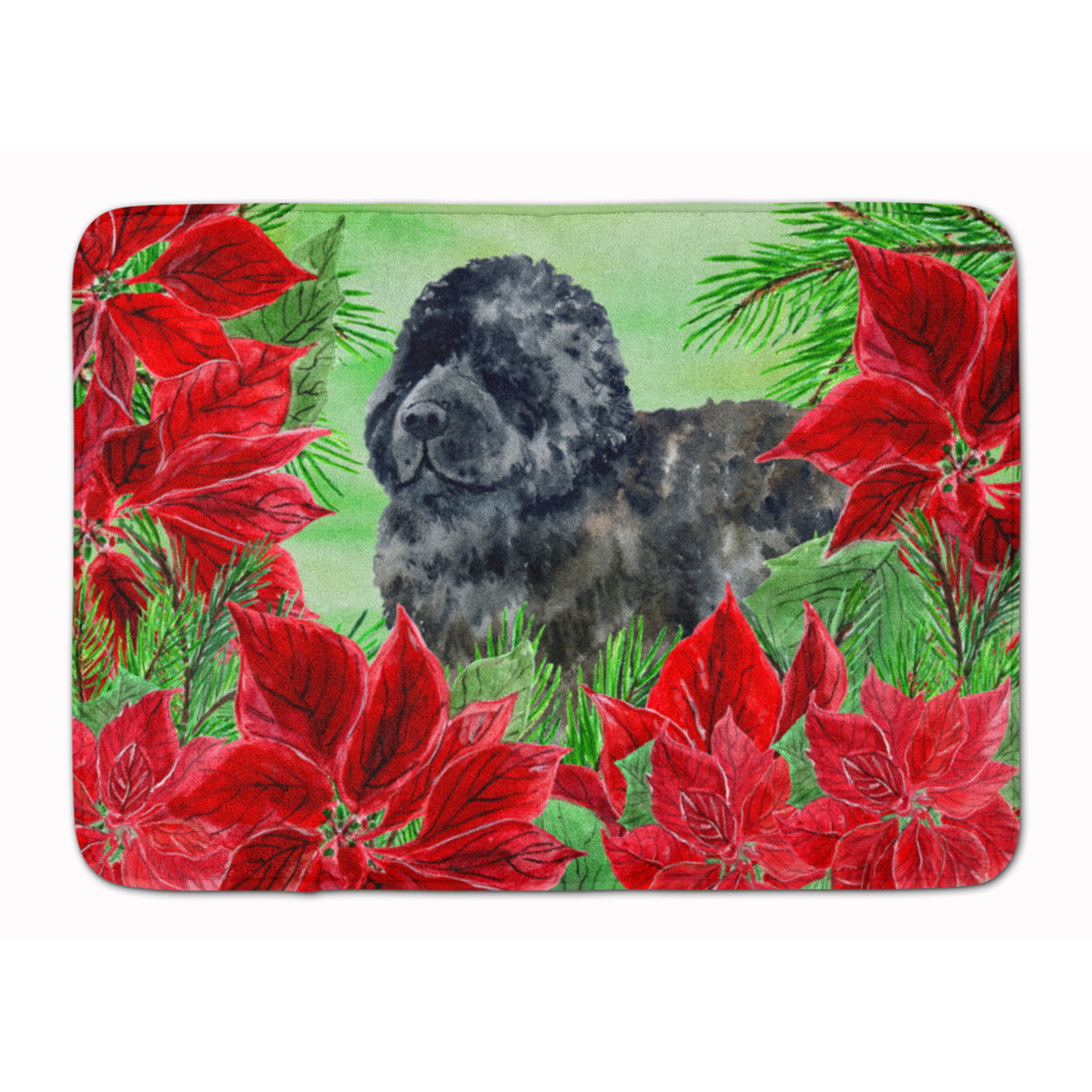 CK1319RUG Newfoundland Poinsettas Machine Washable Memory Foam Mat