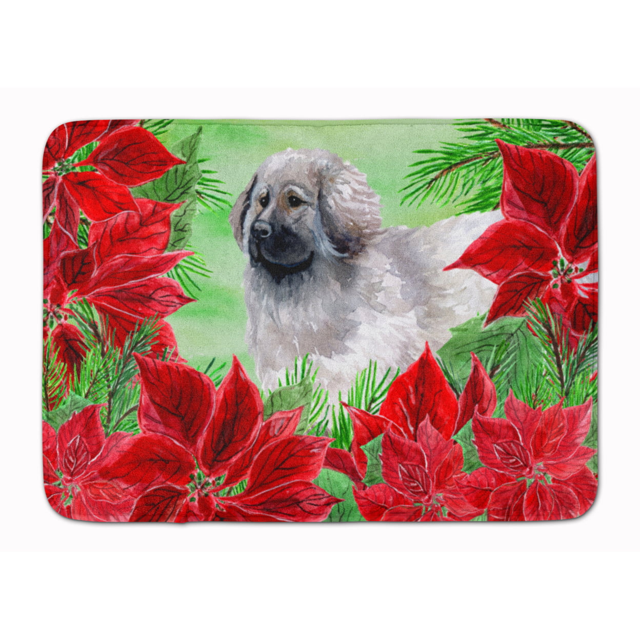 Moscow Watchdog Poinsettas Machine Washable Memory Foam Mat
