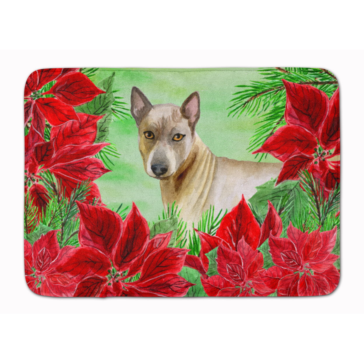 CK1328RUG Thai Ridgeback Poinsettas Machine Washable Memory Foam Mat