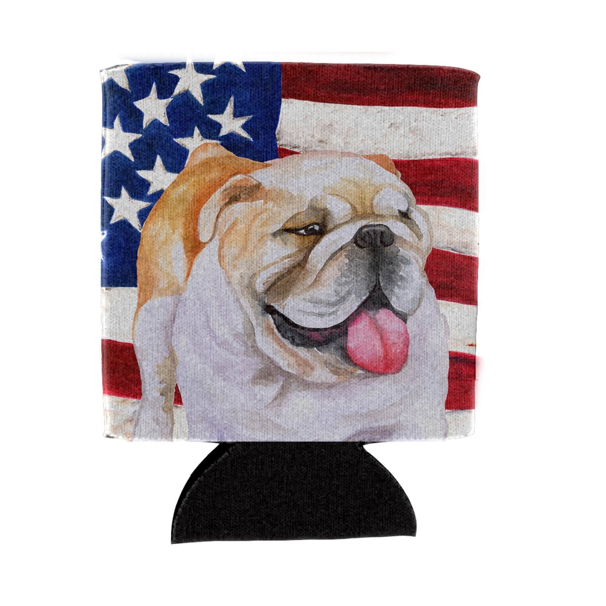 BB9639CC English Bulldog Patriotic Can or Bottle Hugger
