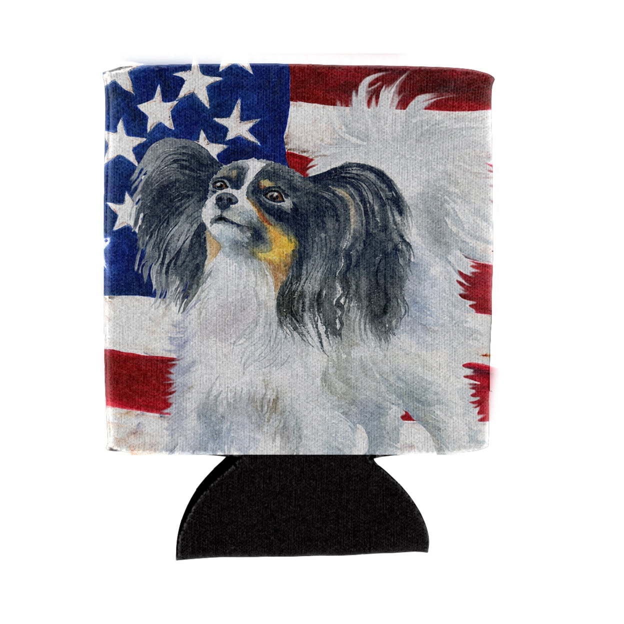 Papillon Patriotic Can or Bottle Hugger