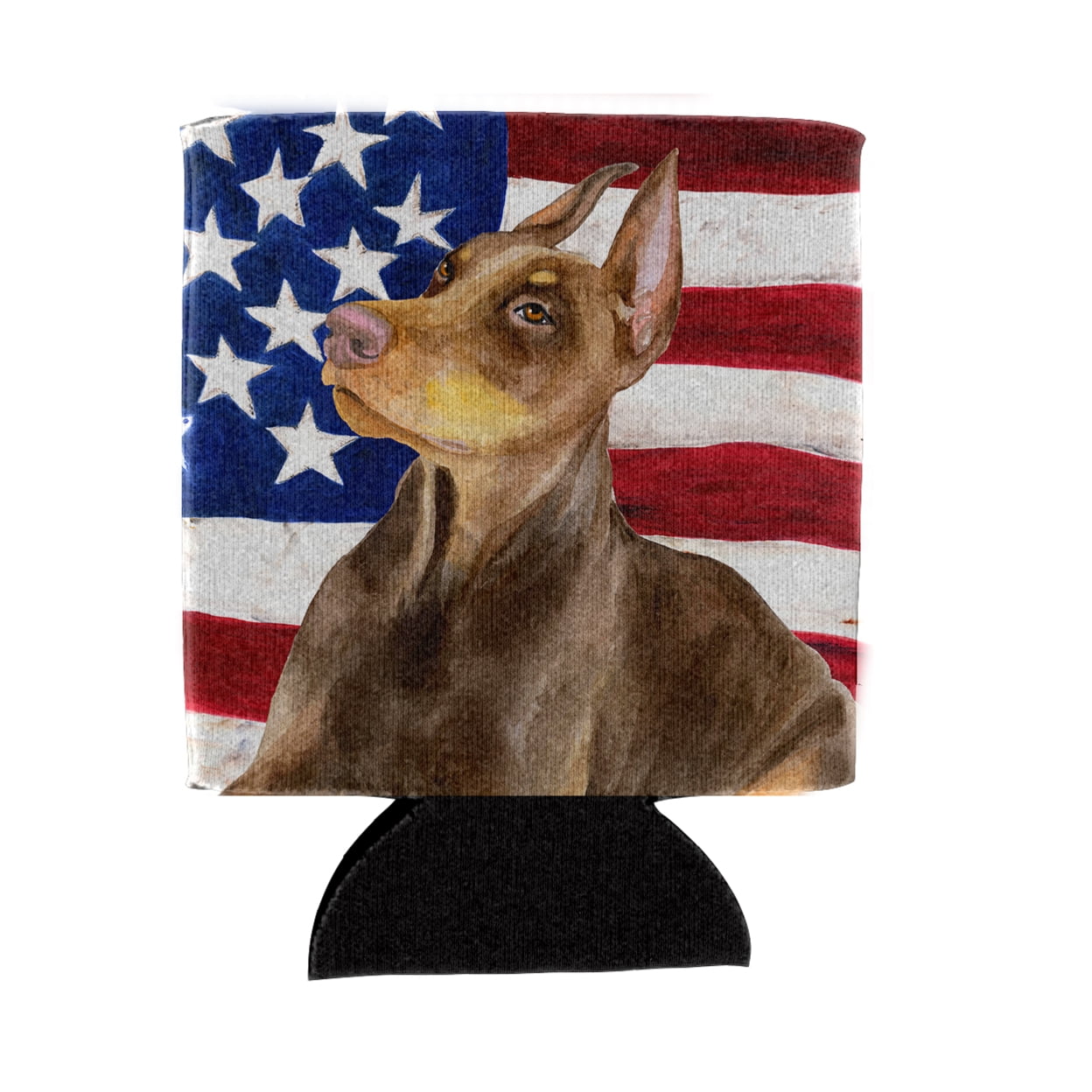 Doberman Pinscher Patriotic Can or Bottle Hugger