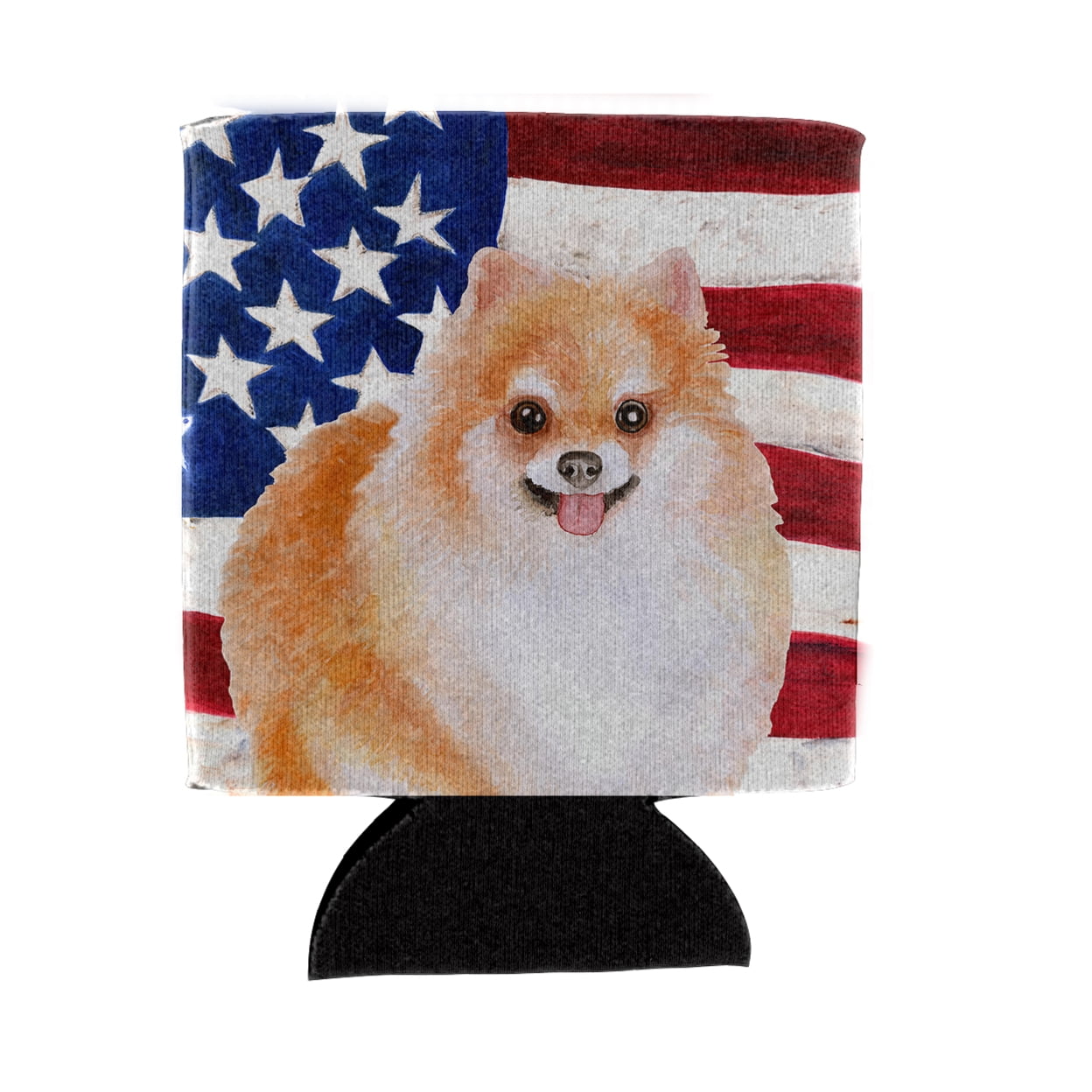 Picture of Carolines Treasures BB9716CC Pomeranian No.2 Patriotic Can or Bottle Hugger