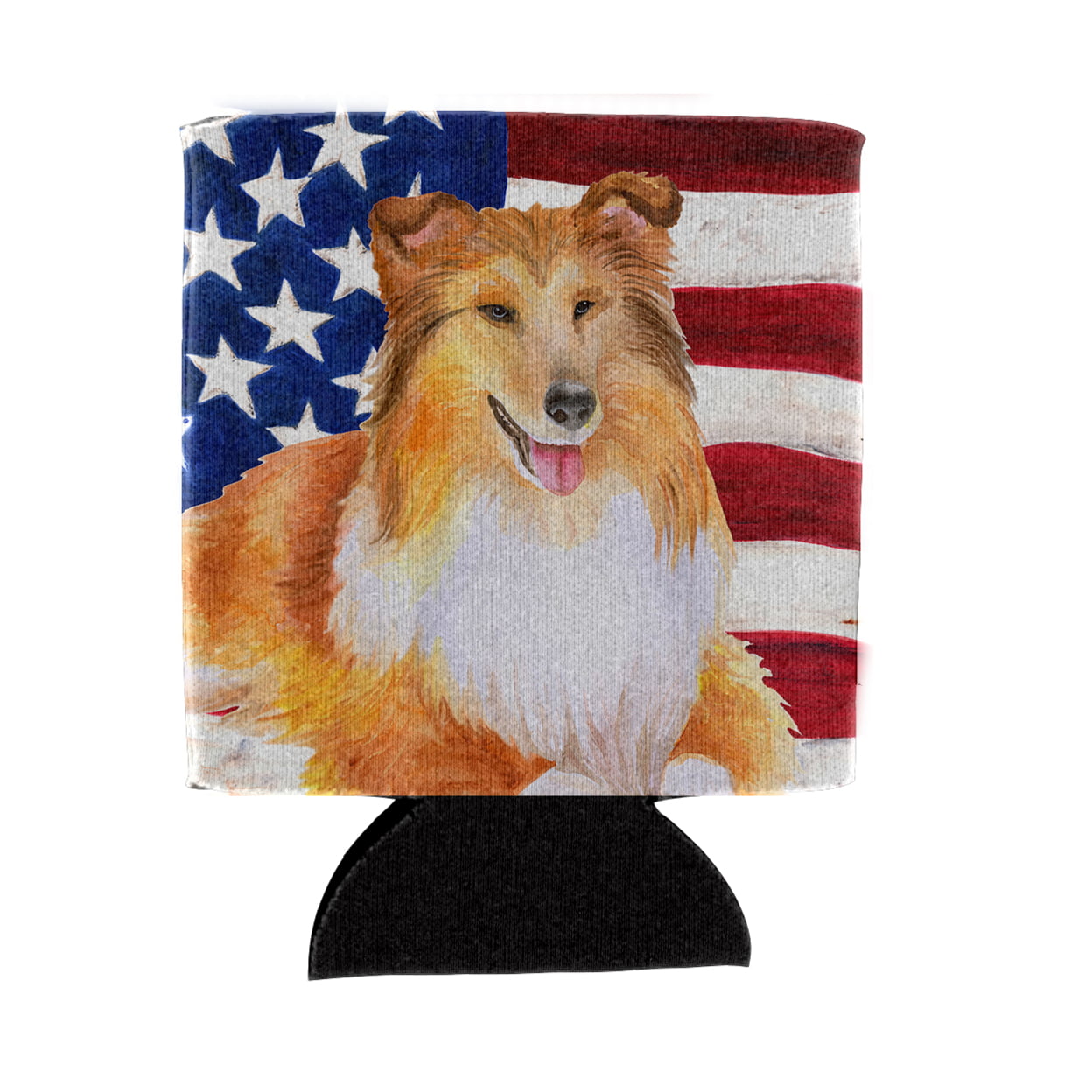 Sheltie Patriotic Can or Bottle Hugger