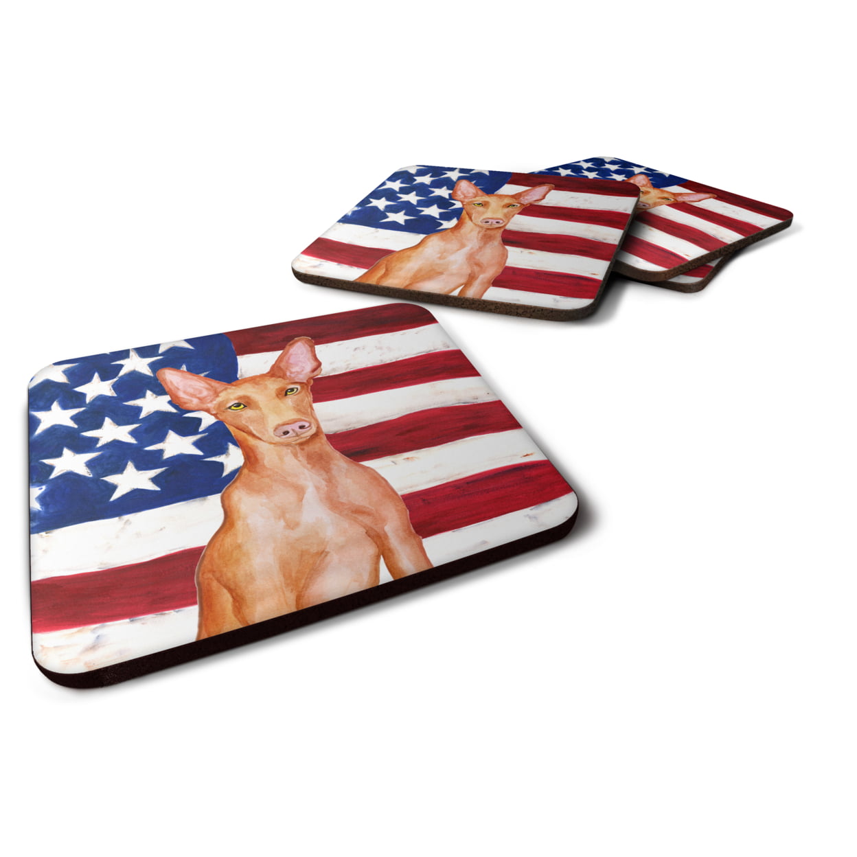 Pharaoh Hound Patriotic Foam Coaster - Set of 4