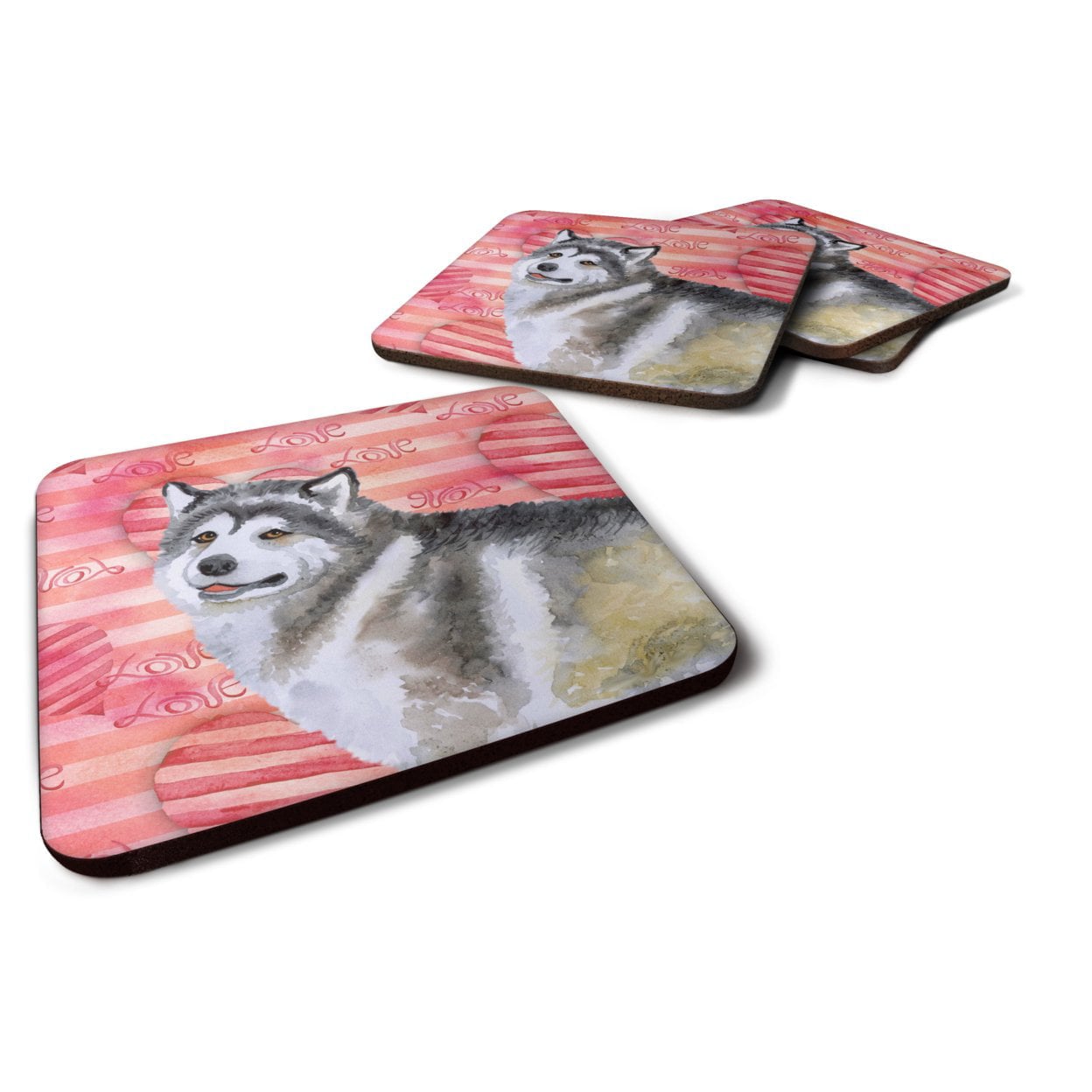 Alaskan Malamute Love Foam Coaster - Set of 4
