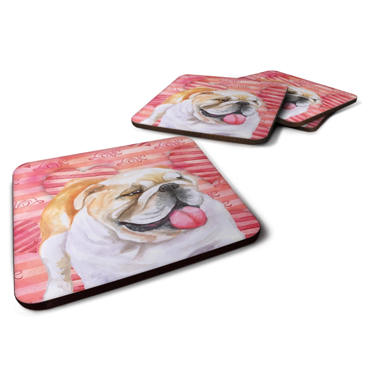 English Bulldog Love Foam Coaster