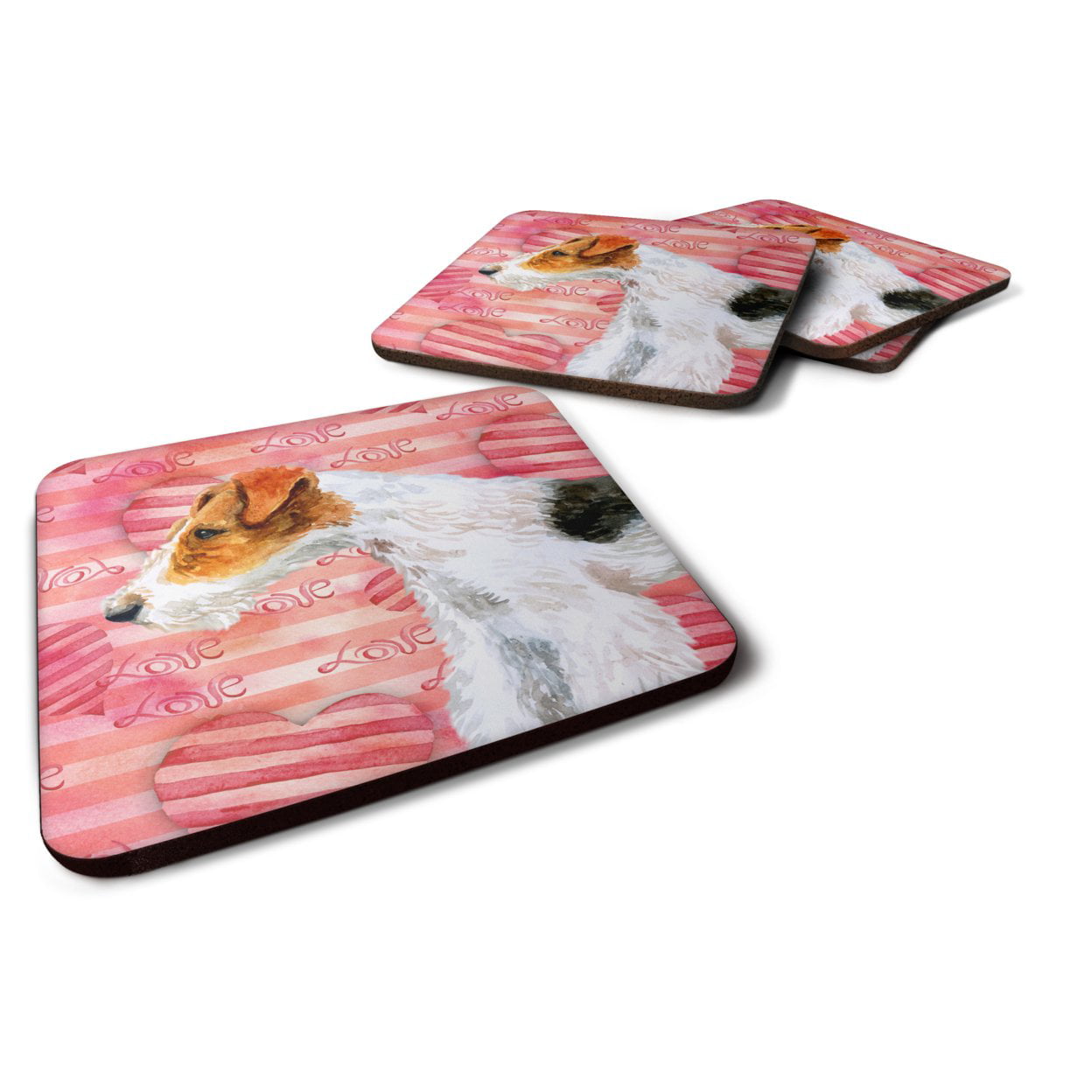 Fox Terrier Love Foam Coaster