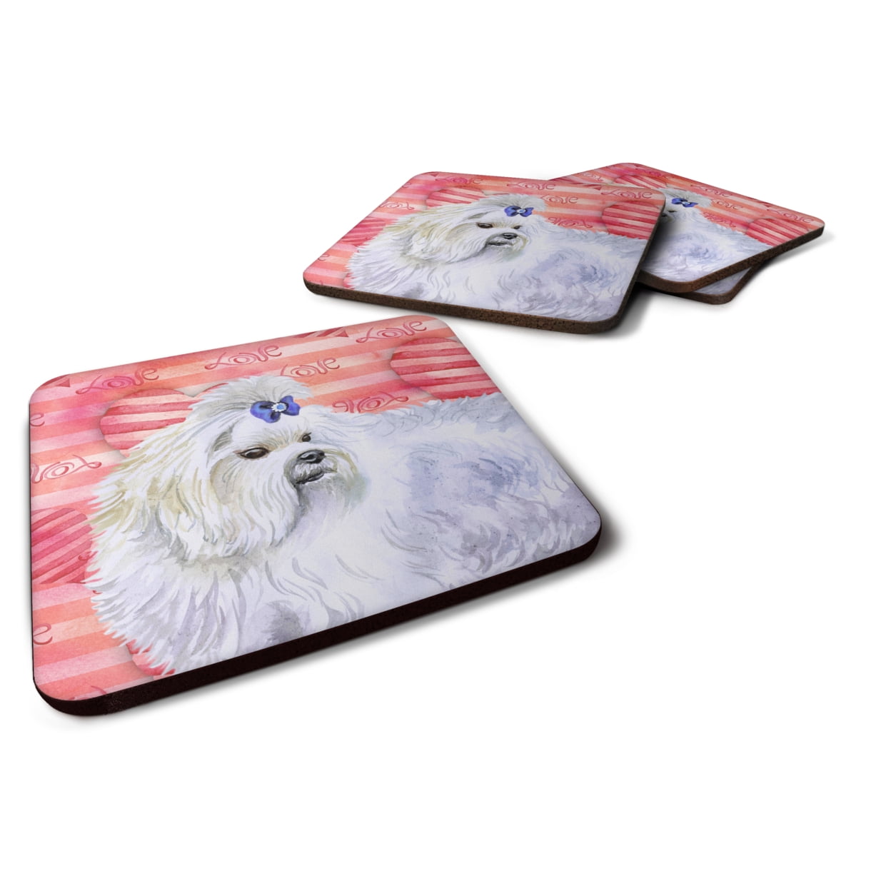 Maltese Love Foam Coaster