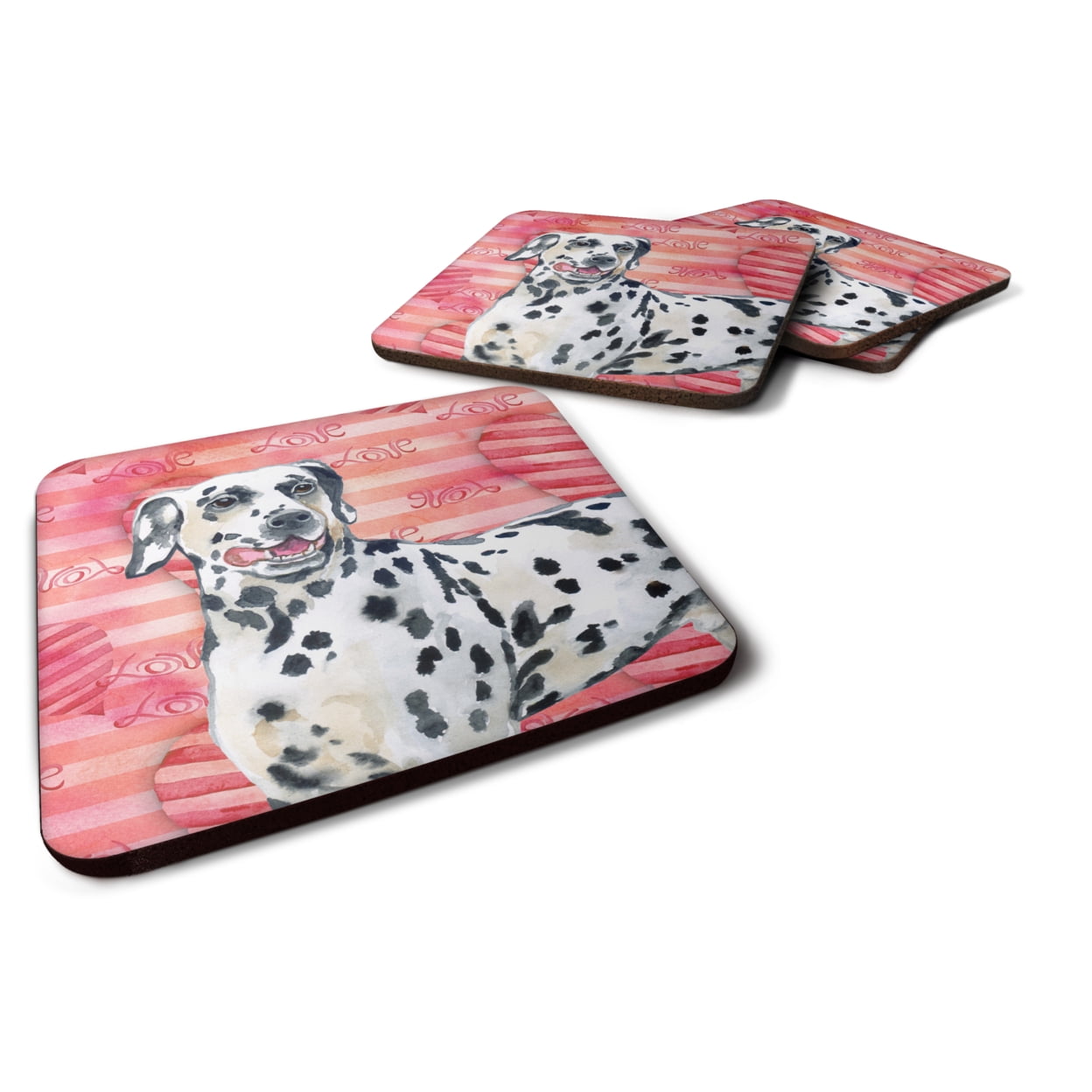 BB9740FC Dalmatian Love Foam Coaster - Set of 4