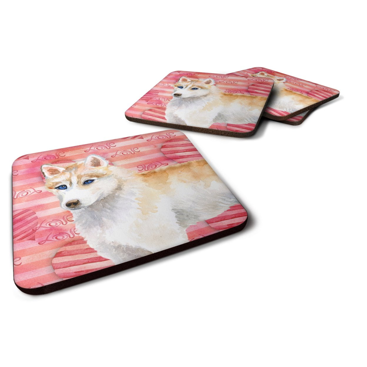 Siberian Husky Love Foam Coaster