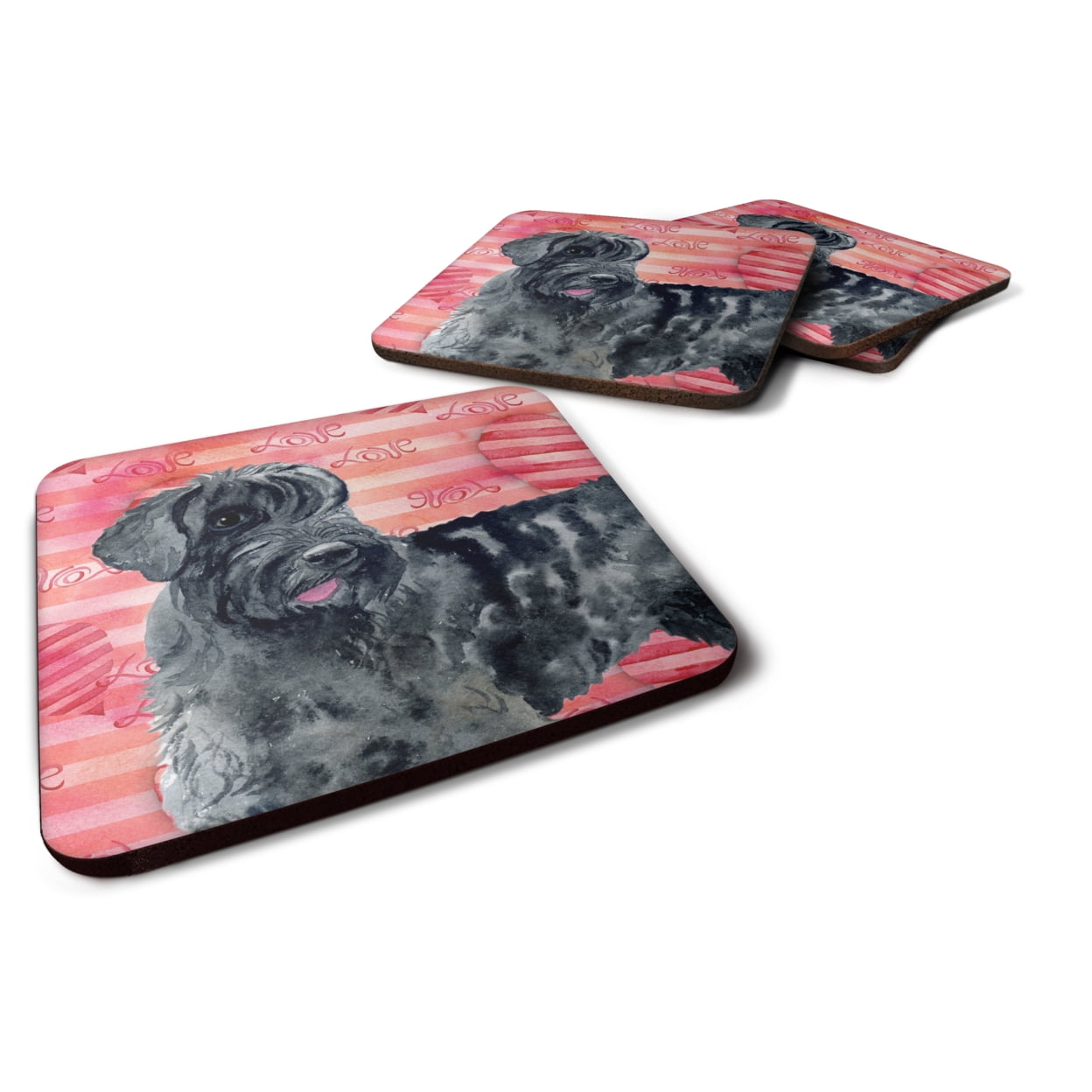 BB9747FC Giant Schnauzer Love Foam Coaster - Set of 4
