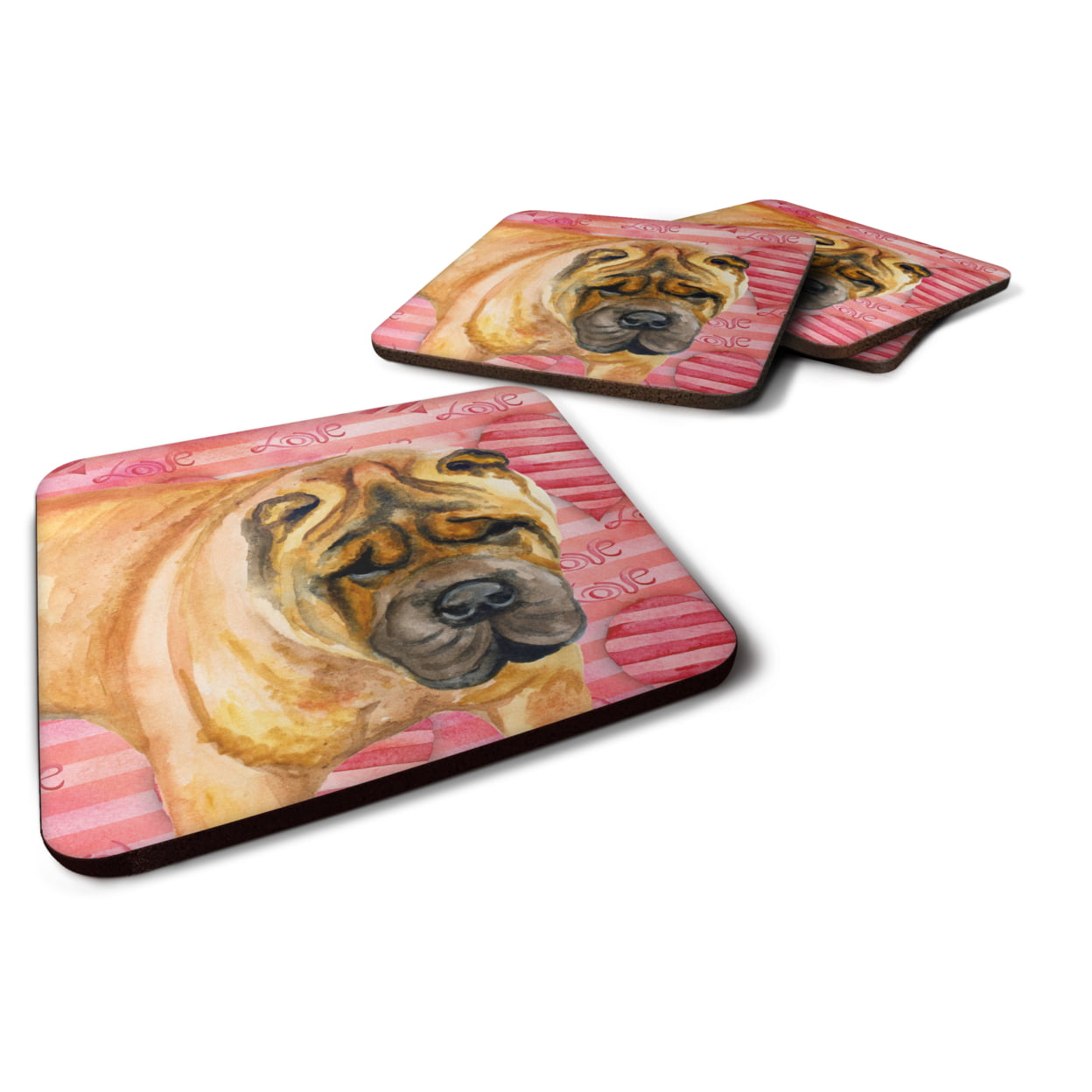 Shar Pei Love Foam Coaster - Set of 4