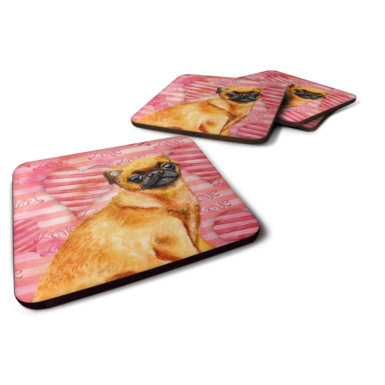 Small Brabant Griffon Love Foam Coaster