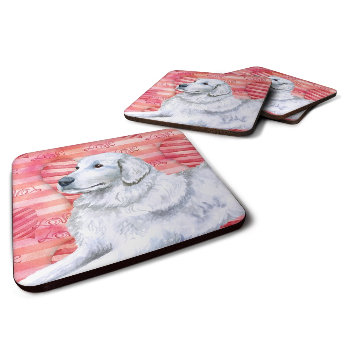 Maremma Sheepdog Love Foam Coaster - Set of 4