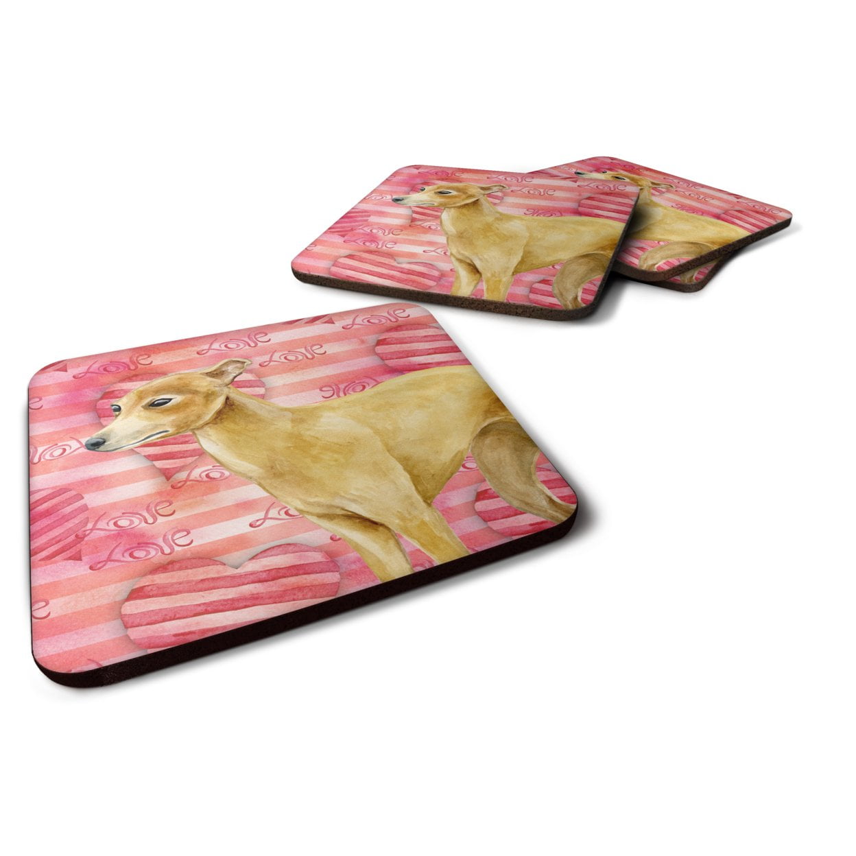 Italian Greyhound Love Foam Coaster - Set of 4
