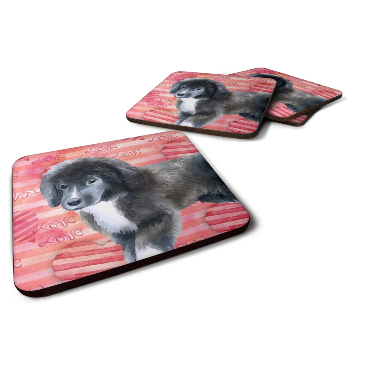 Newfoundland Puppy Love Foam Coaster