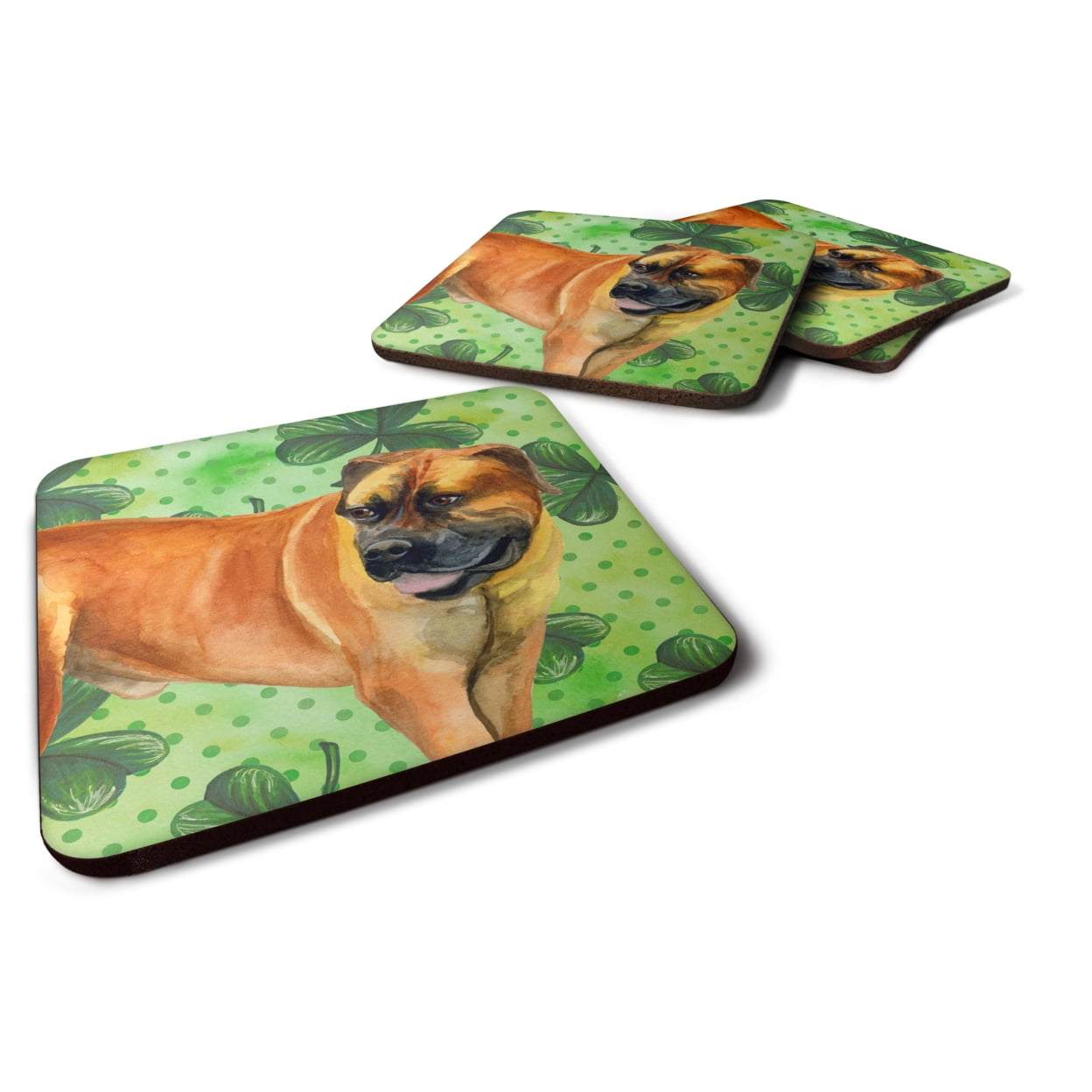 Boerboel Mastiff St Patricks Foam Coaster - Set of 4