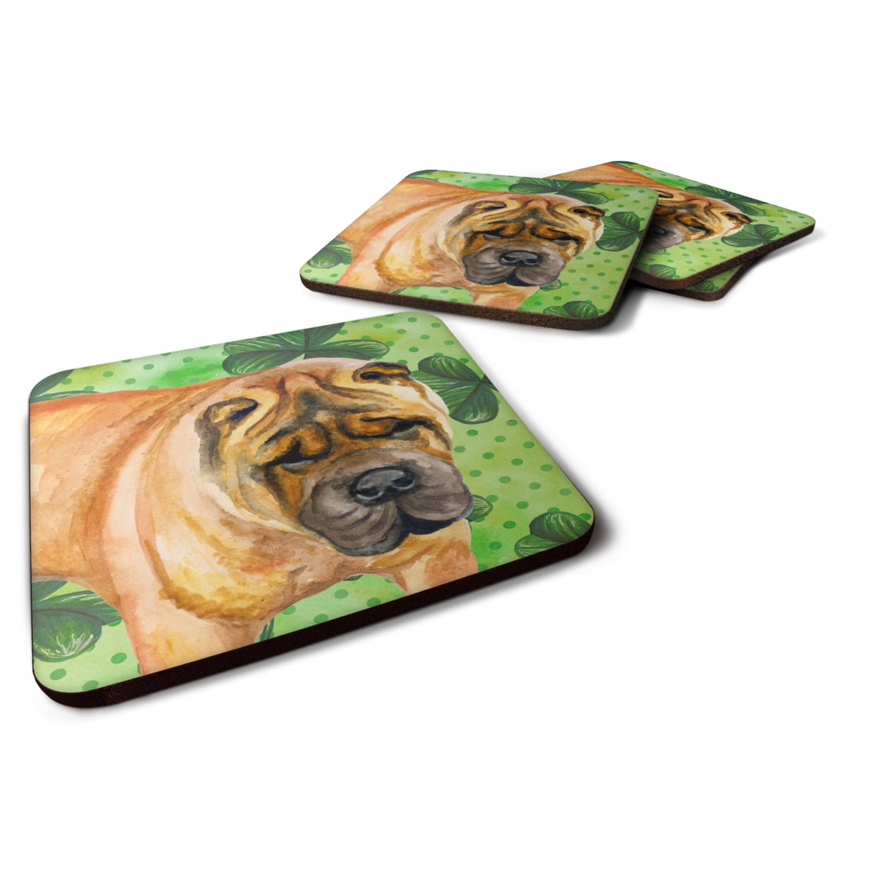 Shar Pei St Patricks Foam Coaster