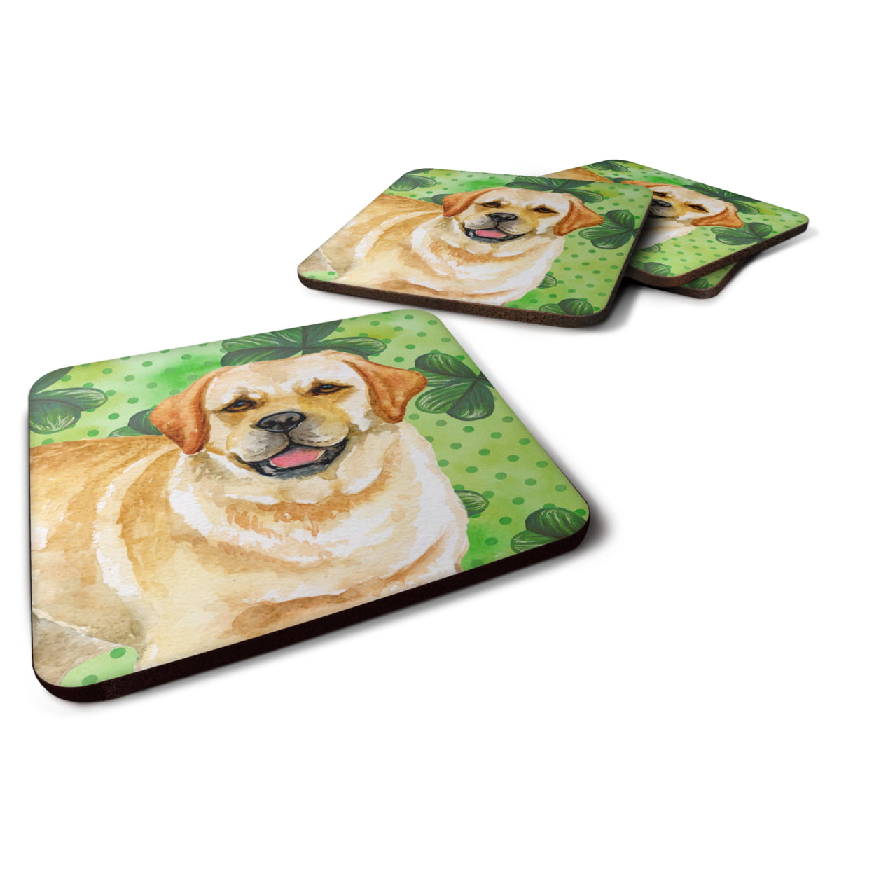 Golden Retriever St Patricks Foam Coaster - Set of 4