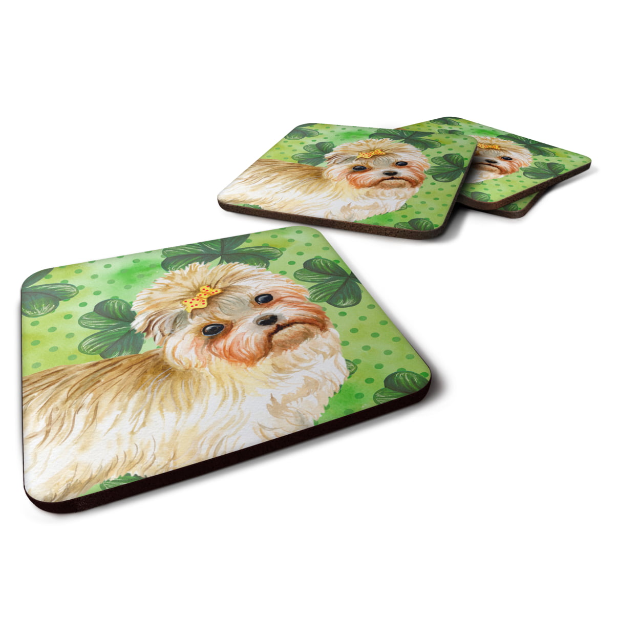 Morkie St Patricks Foam Coaster - Set of 4