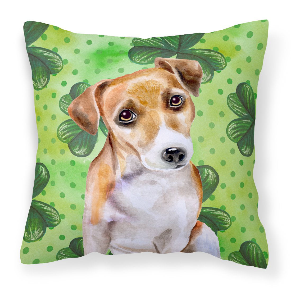 Jack Russell Terrier No.2 St Patricks Fabric Decorative Pillow