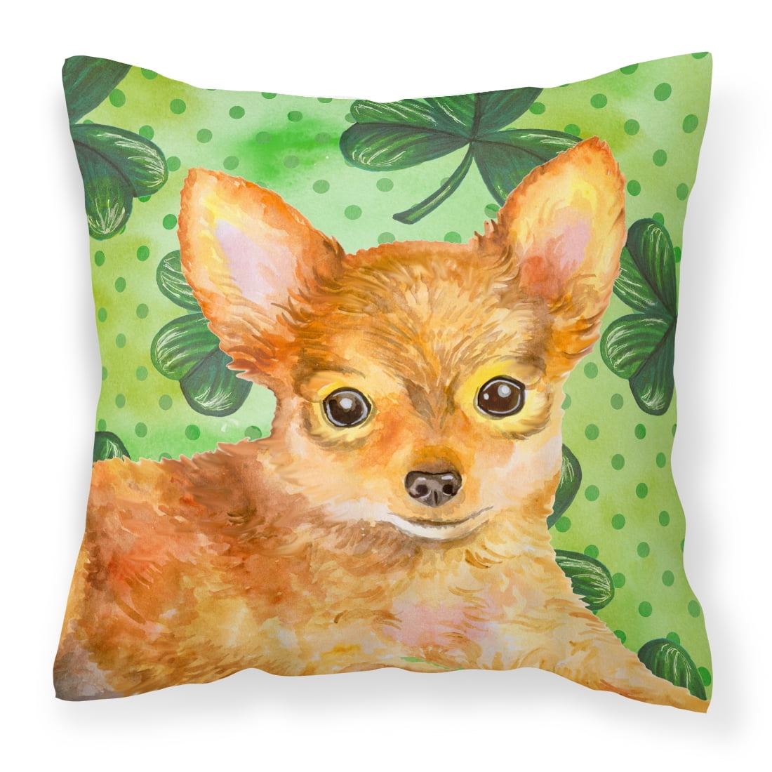 Toy Terrier St Patricks Fabric Decorative Pillow