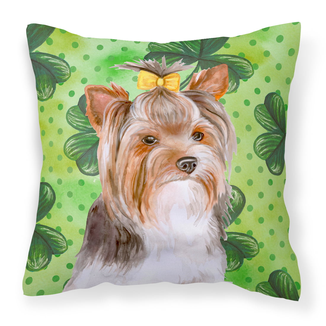 Yorkshire Terrier No.2 St Patricks Fabric Decorative Pillow