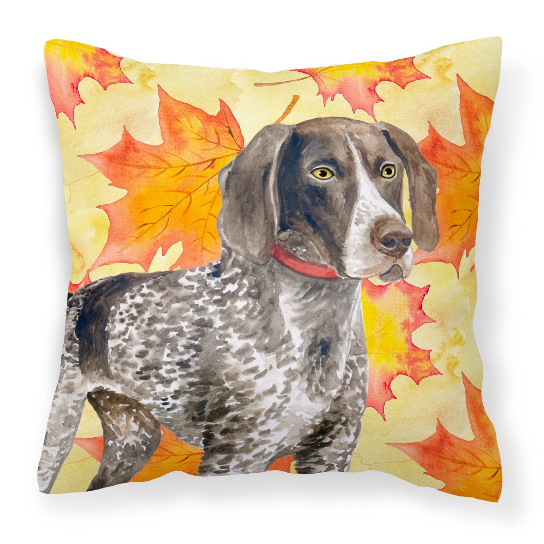BB9902PW1414 German Shorthaired Pointer Fall Fabric Decorative Pillow