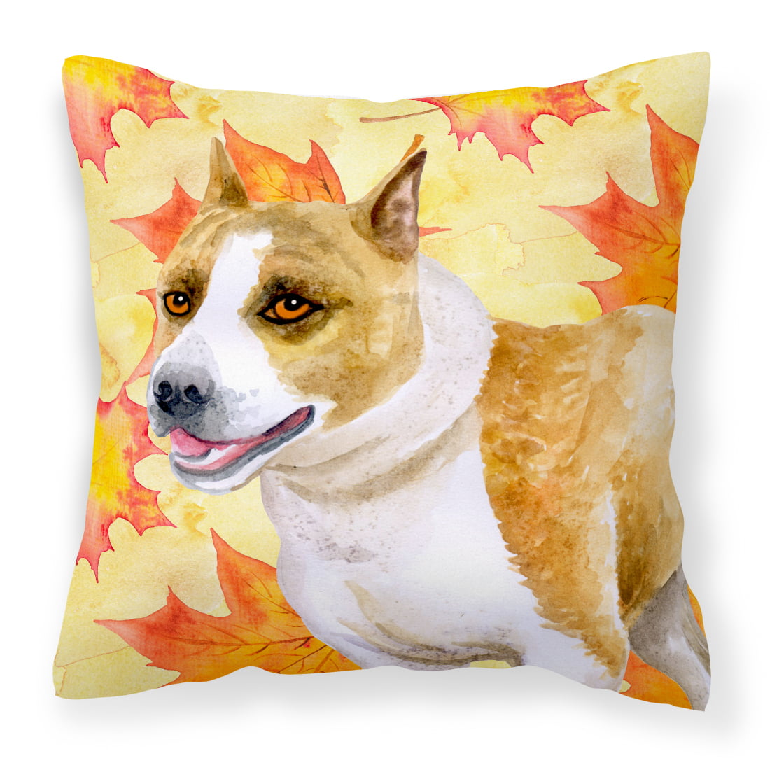 American Staffordshire Fall Fabric Decorative Pillow
