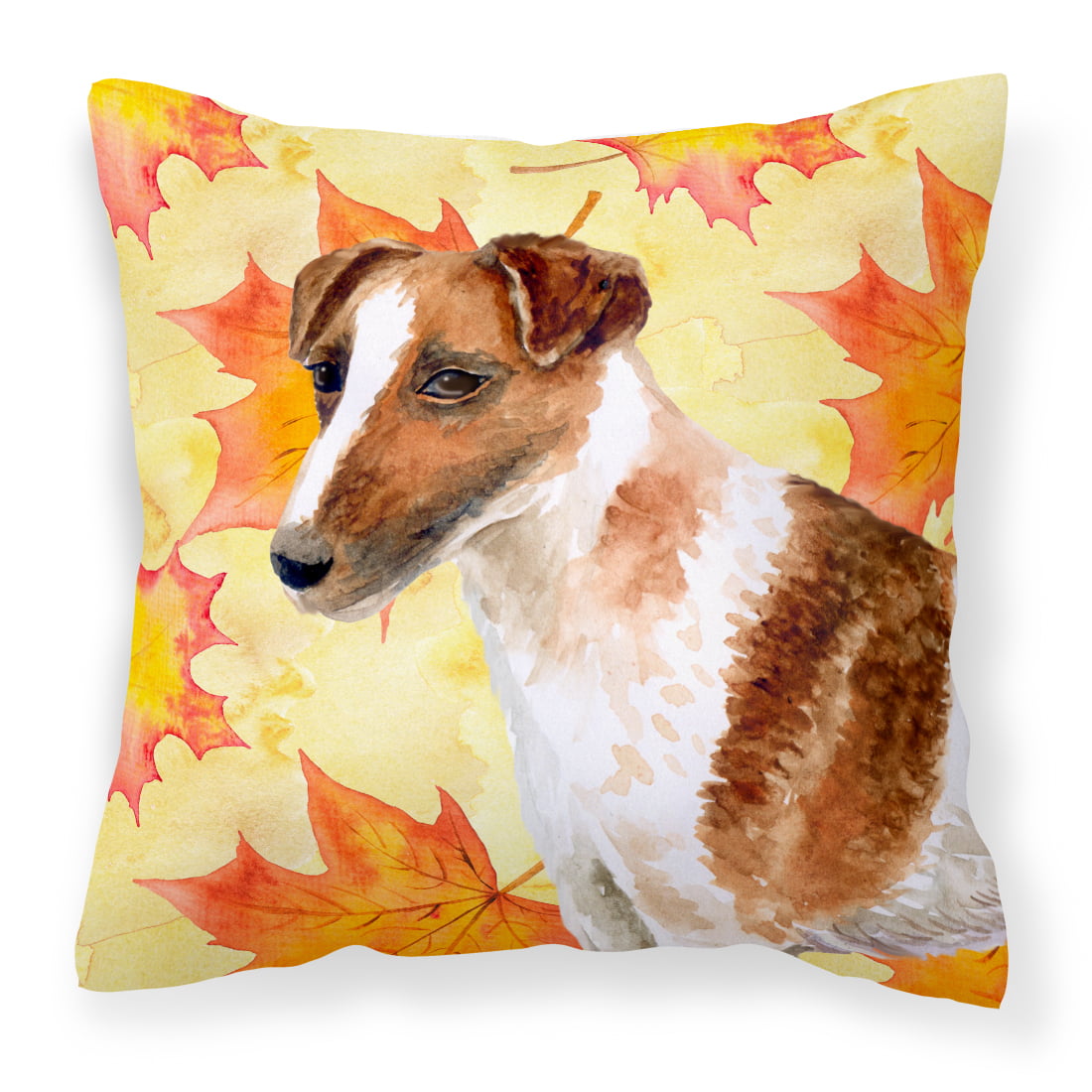 BB9908PW1414 Smooth Fox Terrier Fall Fabric Decorative Pillow