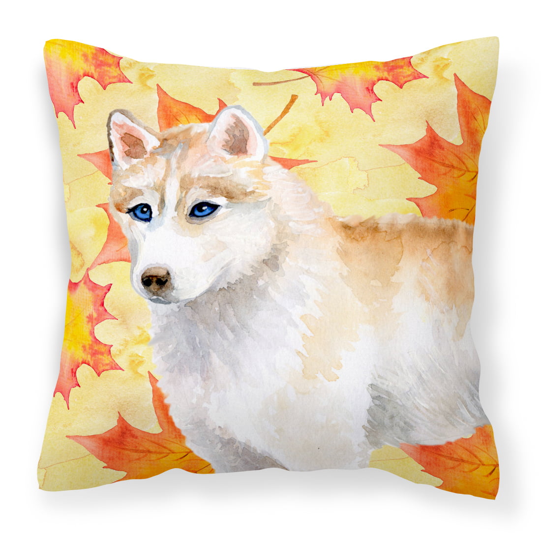 Siberian Husky Fall Fabric Decorative Pillow