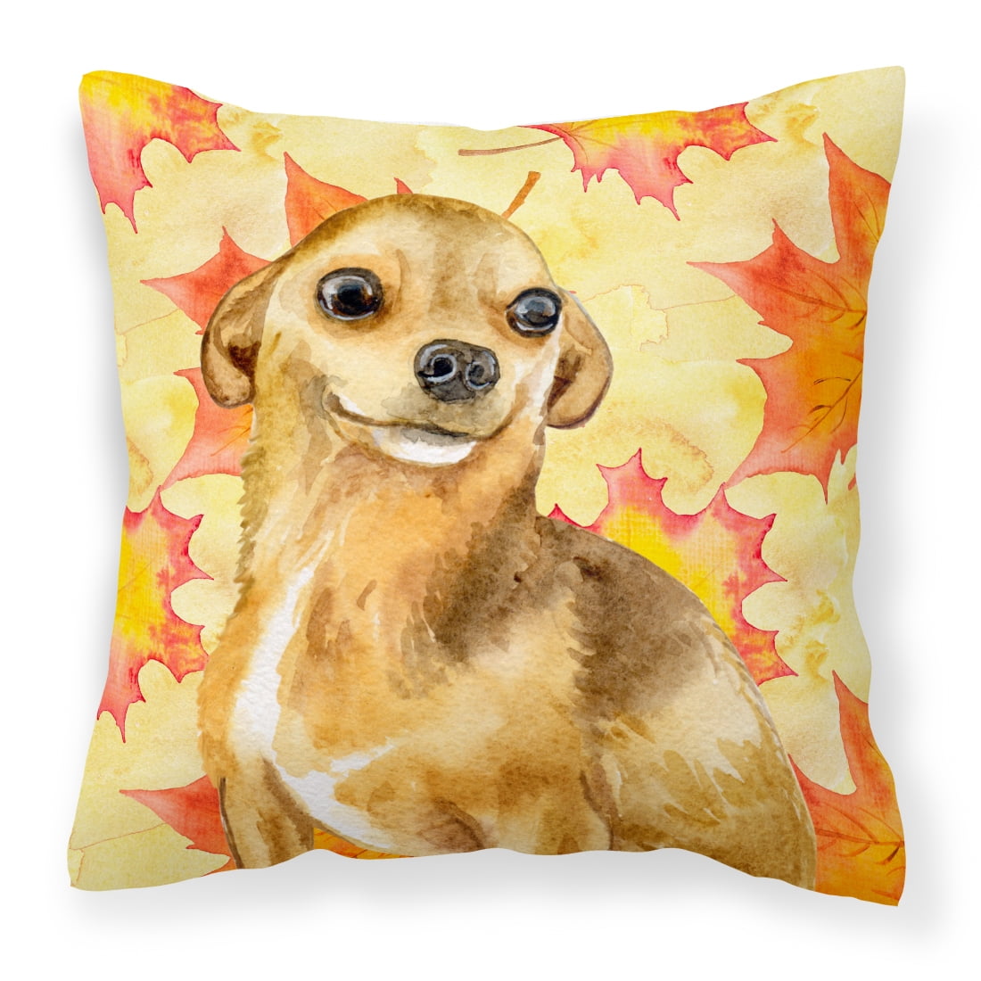 Picture of Carolines Treasures BB9919PW1414 Chihuahua Fall Fabric Decorative Pillow