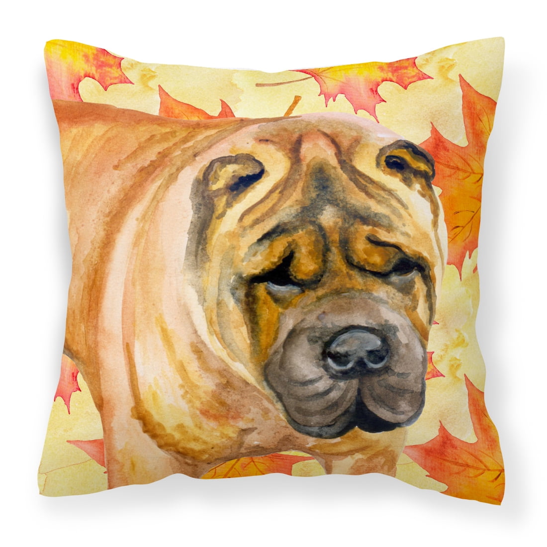 Picture of Carolines Treasures BB9922PW1414 Shar Pei Fall Fabric Decorative Pillow