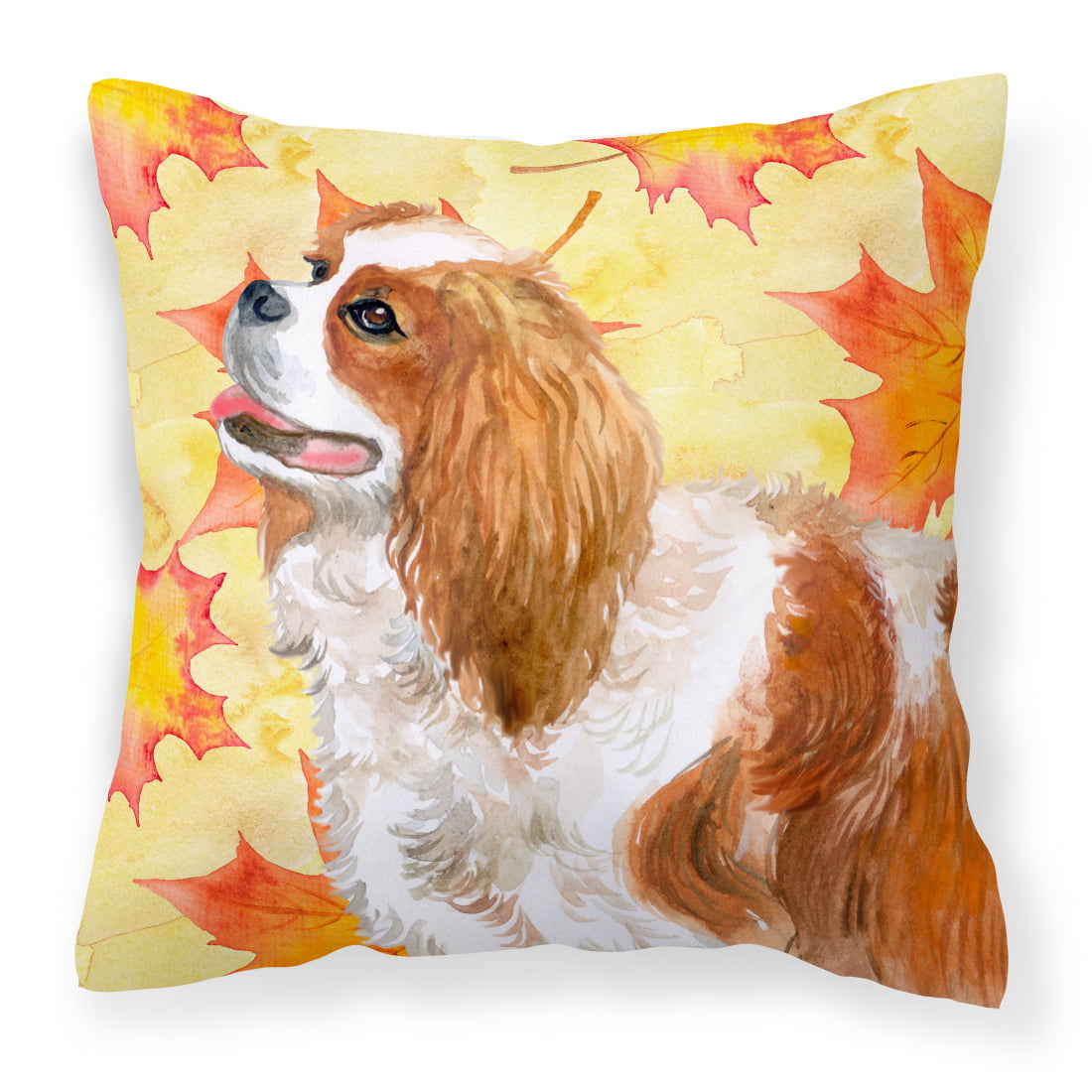 BB9924PW1414 Cavalier Spaniel Fall Fabric Decorative Pillow