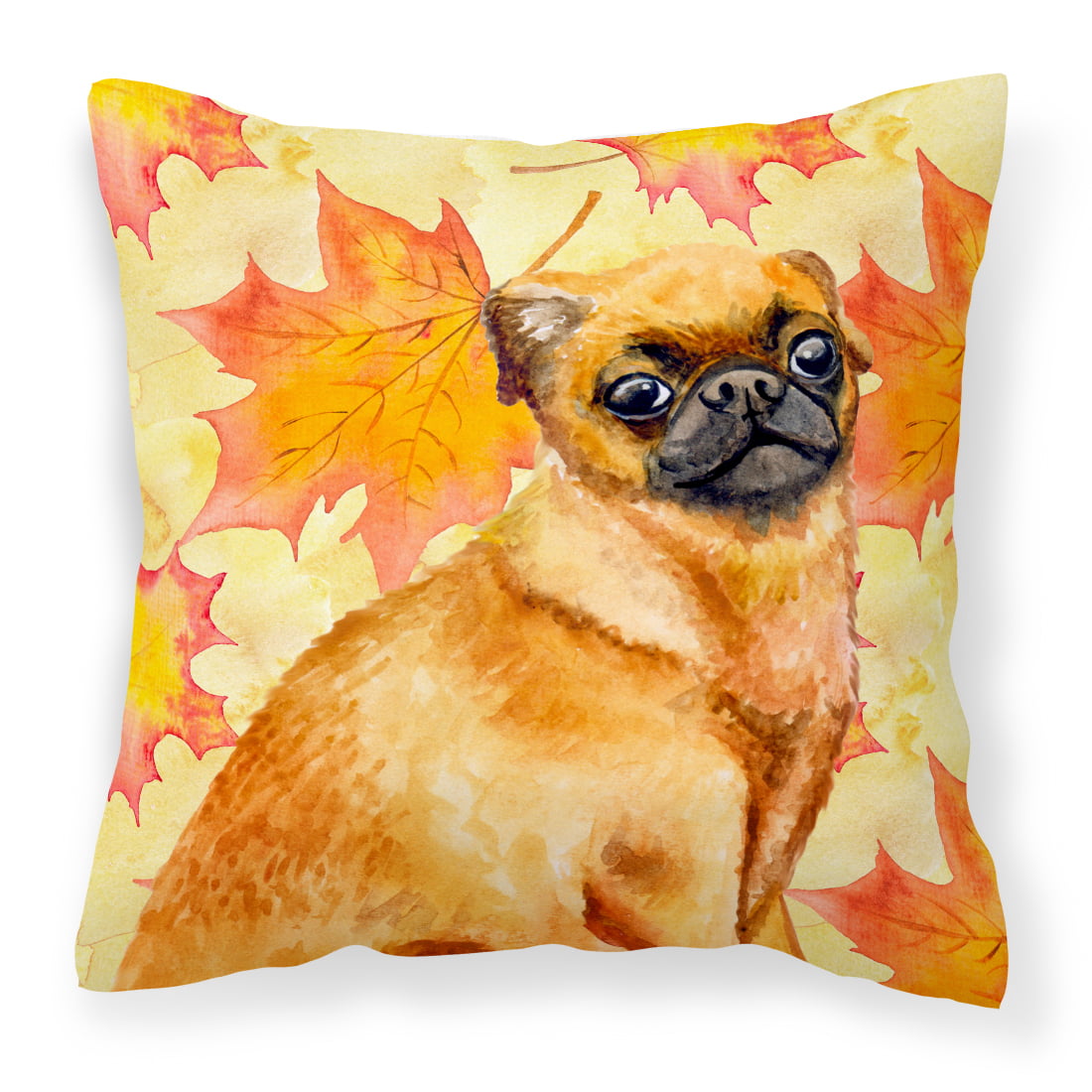 Small Brabant Griffon Fall Fabric Decorative Pillow