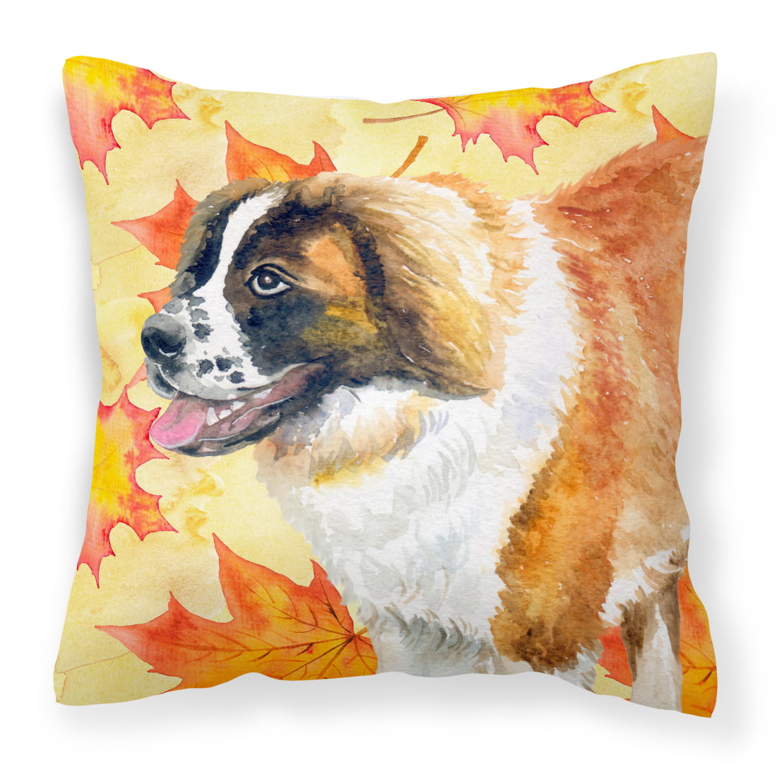 BB9940PW1414 Saint Bernard Fall Fabric Decorative Pillow