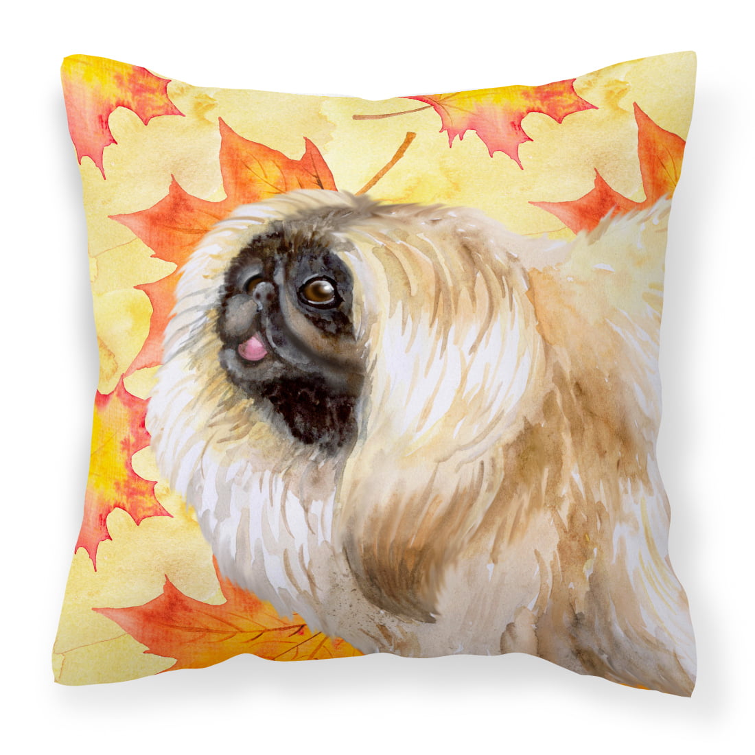 BB9942PW1414 Pekingese Fall Fabric Decorative Pillow