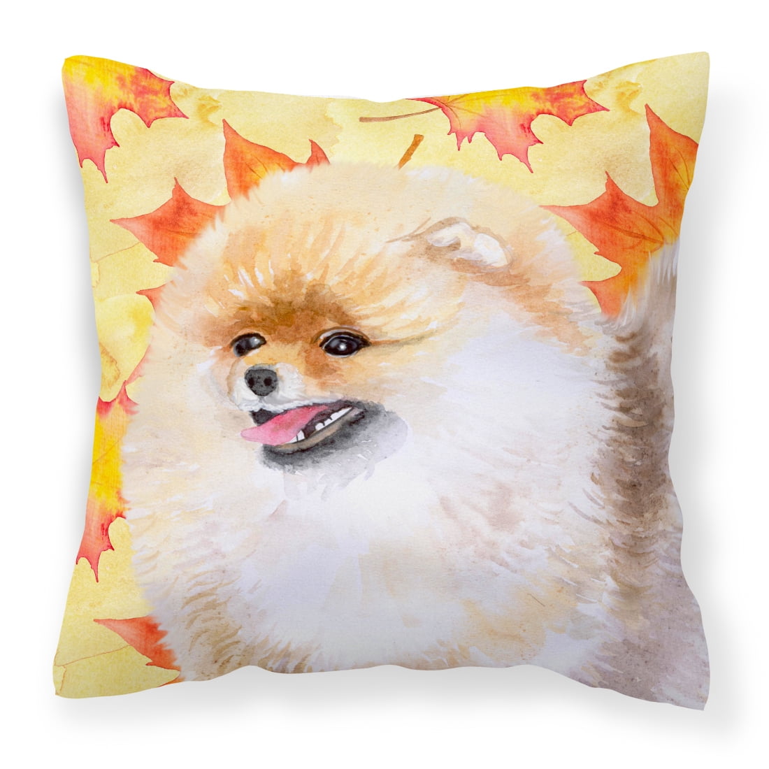 Pomeranian Fall Fabric Decorative Pillow