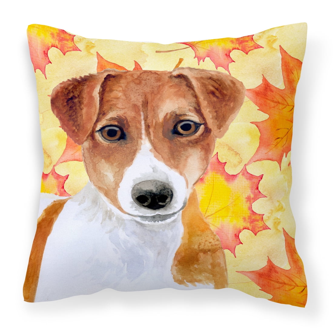 BB9950PW1414 Jack Russell Terrier Fall Fabric Decorative Pillow